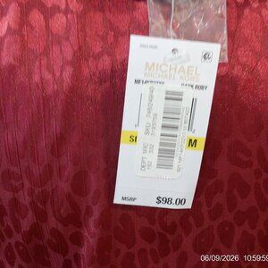Michael Kors Satin Blouse, Dark Ruby Red Wine, NWT, Woman's Size M